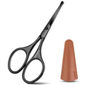 4.1" Nose & Beard Scissors, Safety Rounded Tip, Black - color: Black