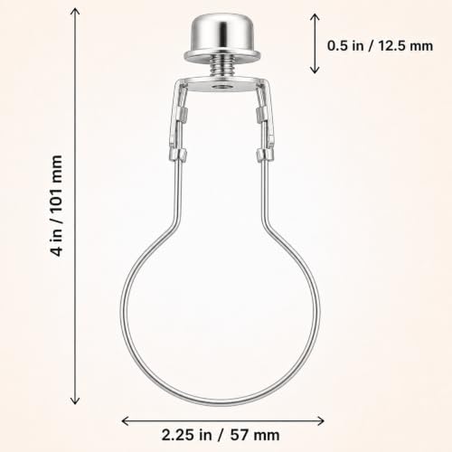 Creative Hobbies® Lamp Shade Light Bulb Clip Adapter Clip on with Shade Attaching Finial Top, Silver Color | 2 Pack - color: Silver