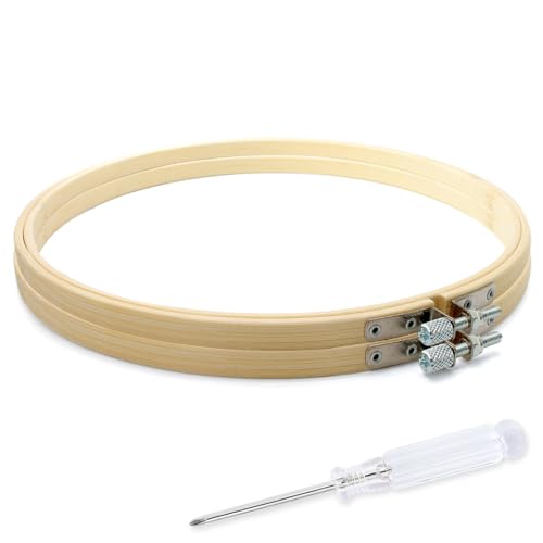 Biaungdo 9 Inch Round Wood Embroidery Hoops, 2 Pieces - style: 9 Inch