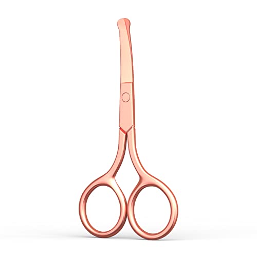 Nose Hair Scissors, Small Round Tip Safety Eyebrow Scissors, Gold -AsonTao - color: Small Scissors-gold