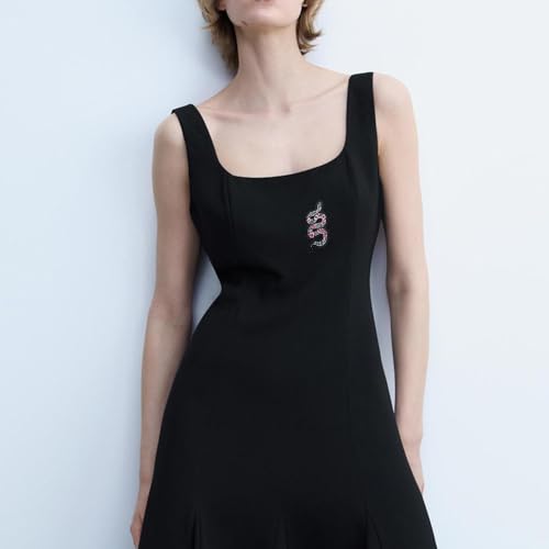 One Flower-Shaped Snake-Skin Embroidery Patch - style: 1pc Flower Snake Patch