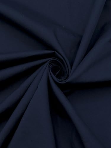 EOVEA - Cotton Polyester Fabric by The Yard – 60" Wide Broadcloth Fabric, Soft, Lightweight & Breathable Material for Lining, Curtains, Bedding, Skirts, Sewing Projects (Navy,1 Yard) - color: Navy, size: 1 Yard