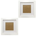 ZXT-parts 6x6 Picture Frames White Set of 2 Pack. 3.5x3.5 Picture Frame with Mat, Solid Wood, Plastic Panel (Not Glass). The Table and The Wall. - size: 6x6 with 3.5x3.5 Mat