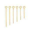 BEADIA 18K Gold Plated Open Eye Pins Non Tarnish 30mm 150pcs for Jewelry Making Findings - color: Open Eye Pins Gold, size: 30x0.7mm