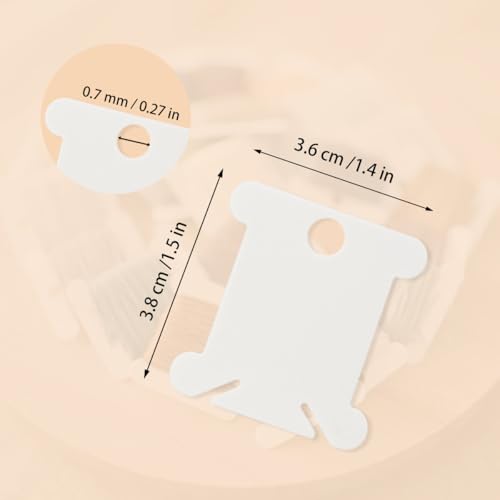 300 Pcs Plastic Embroidery Thread Cards, White Plastic Floss Bobbins