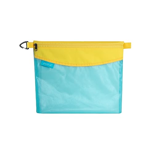 pack all Water-Resistant Zipper Pouch, Mesh Zipper Bag, 14.17"x10.23" - color: Blue, size: Large