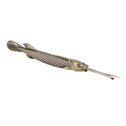 Keenso Multifunctional Sewing Seam Ripper Retro Zinc Alloy and Steel Scissor Tool for Fabric Cutting and Tag Removal, for Needlework Enthusiasts (Green Bronze) - color: Green Bronze