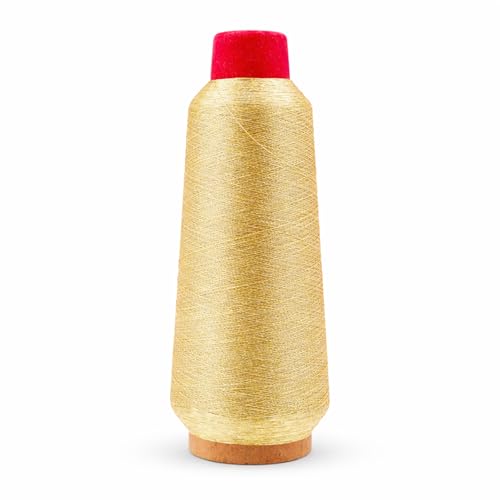 Mandala Crafts Metallic Champagne Embroidery Floss for Sewing, 3281 YD - color: Champagne, size: 3000M 3281 Yard