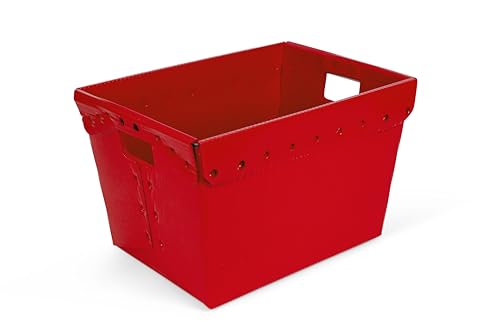 18x13x12" (3 Pack) Space Age Handled Storage Mail Tote, Red - color: Red