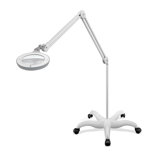 Omega 5 - Premium LED Magnifying Lamp with Interchangeable Glass Lenses, Adjustable Arm, and Dimmer Switch for Professionals in Health & Beauty, Model Making, and Low Vision Applications - style: Omega 5
