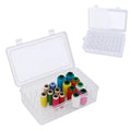 Threads Organizer Box | 42 Slots Thread Holders for Spools of Thread with Lid | Clear Spool Holder & Sewing Organizer | Plastic Organiser Box for Embroidery (not for Large Spools)