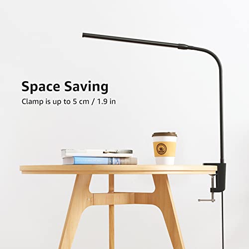 Lepro Clip on Desk Lamp, LED Reading Light with Clamp, 460LM 5W, Black - color: Black