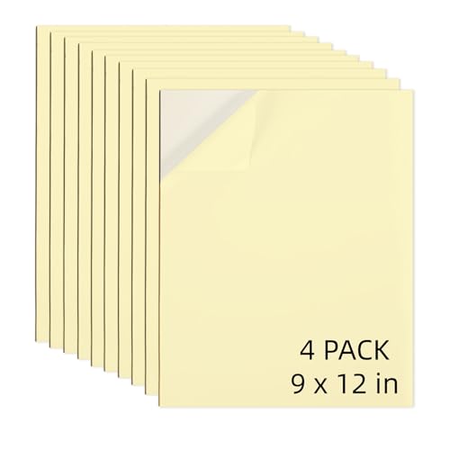 AXELIP Self Stick Mounting Board 9 X 12 inch 2mm Thickness, for Cross Stitch, Photo Frame Backing （4 Pack） - size: 9 x 12 in