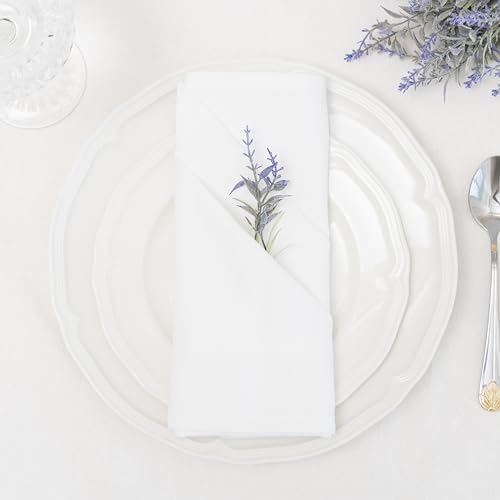 Reusable White Cloth Napkins - 12 Pack, 100% Cotton, 18”x18”, Washable White Cotton Napkins - Customizable, Personalizable and Easy to Embroider, Dye and Print (12 Pack) - color: White