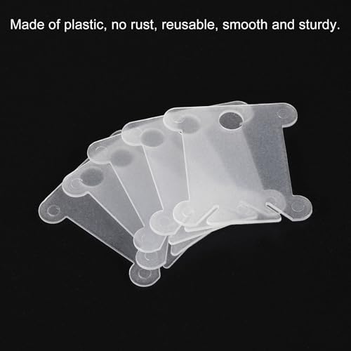 PATIKIL Plastic Floss Bobbins, 100 Pack Thread Cards Cross Cotton for Craft DIY Sewing Storage Case Embroidery, Clear - color: Clear