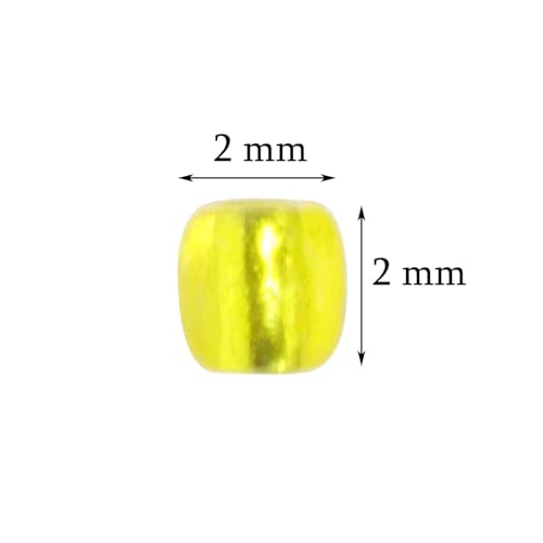 Glass Seed Beads Penta Angel 50g Mini Round Craft Loose Spacer Pony Beads for Earring Bracelets Necklace Waist Bead Jewelry Making(2mm, Lemon Yellow) - color: Lemon Yellow