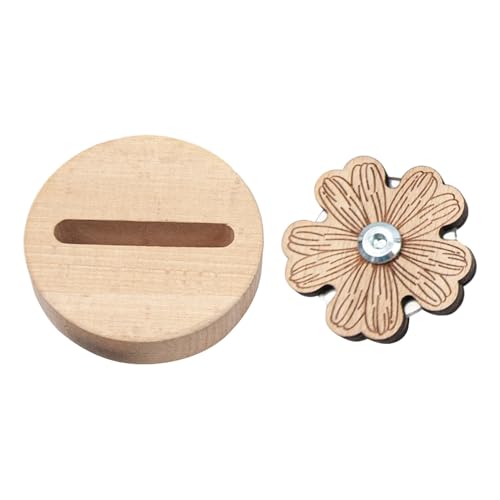 Daisy Thread Cutter with Anti-Slip Wooden Base, Rotary Flower Blade