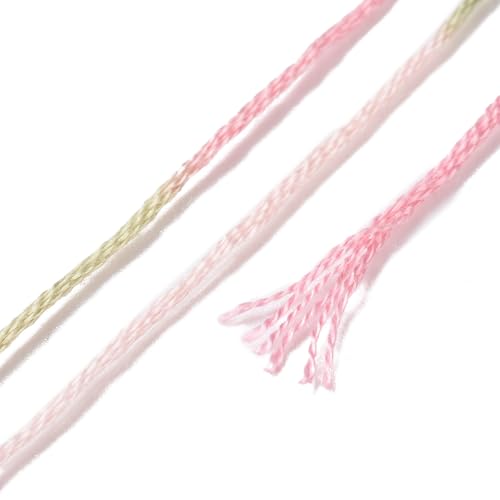 10 Skeins Khaki Pink 0.5mm 6-Ply Polyester Embroidery Floss Cross Stitch Threads Segment Dyed Gradient for DIY Craft Hand Sewing Knitting DIY Crafts Jewelry Making 8.75 Yards(8m)/Skein - color: Khaki Pink