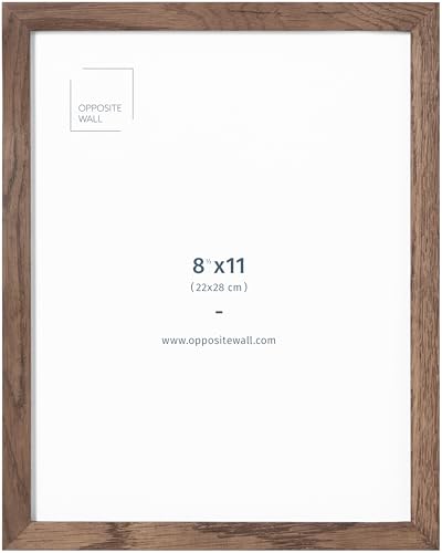 Opposite Wall - 8.5 x 11 in - Dark Solid Oak Wood Picture Frames - Lightweight, Versatile & Shatterproof - Wall Hanging & Tabletop Photo Frame - Office, Gallery & Home Decor - color: Dark Oak, size: 8.5x11 in