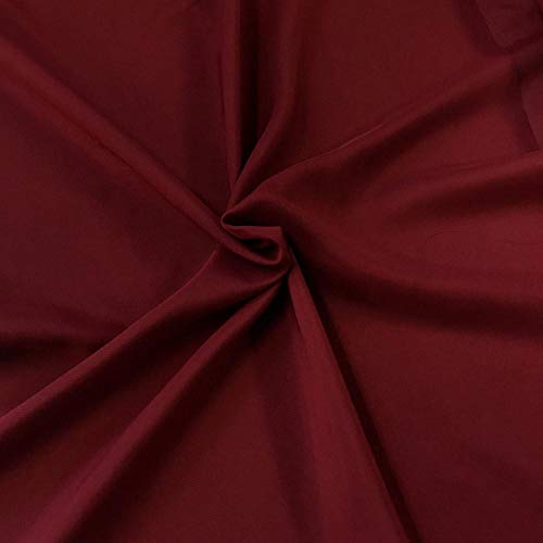 Valentina Textile Inc Solid Chiffon Fabric Polyester Dress Sheer 58/60" Wide by The Yard (10 Yard, Burgundy) - color: Burgundy, size: 10 YARD
