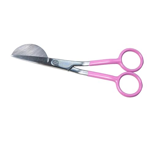 Duckbill Scissors, 6" Duckbill Shears For Art, Crafting, Fabric, Thread, Needlework and Embroidery (Pink) - color: Pink