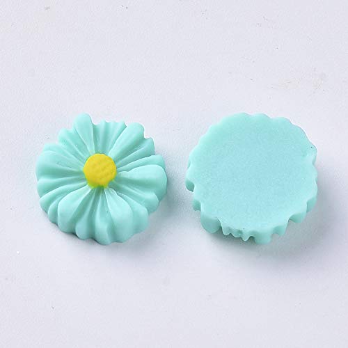 Beadthoven 200pcs 13mm Tiny Resin Flower Cabochons Mixed Colors No Hole Daisy Flat Back Charms Mini Flowers Cameo Charms Jewelry Embellishment Supplies for Gluing DIY Jewelry Earrings Rings - color: 0Daisy-Mixed#13mm