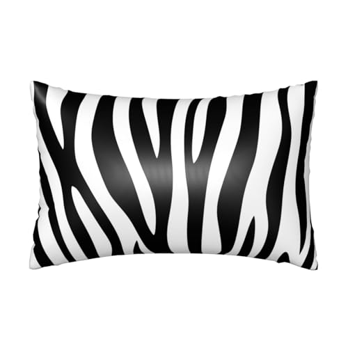 Satin Pillowcase for Hair and Skin Black and White Zebra Stripe Super Soft and Cooling Similar to Silk Pillow Case 1 Pack with Hidden Zipper Silky Soft Zippered Satin Pillowcase20 x30 - color: Black and White Zebra Stripe