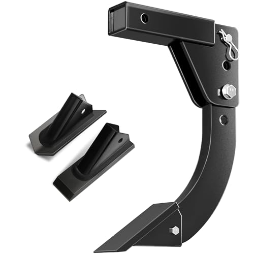 Hitch Mounted Trencher Fits 3 Point Hitch, Heavy Duty Subsoiler, Hitch Lawn Ripper for ATV/UTV Tractor, Updated Adjustable 16" Trenching Shank Plow, Thicken Trench Digger with 2pcs Replaceable Teeth