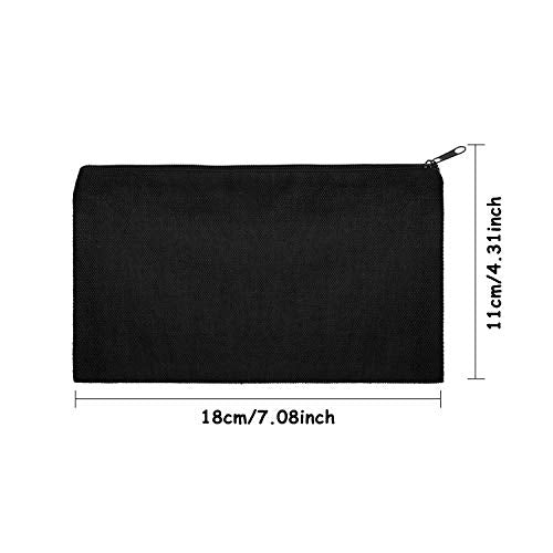 Gejoy 10 Pack Blank Canvas Cosmetic Bags Zipper Pouch DIY,S,Beige and Black - color: Beige and Black, size: Small