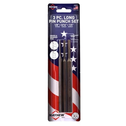 Mayhew Select 89052 Large Pin Punch Set, 3-Piece , Black - style: Long