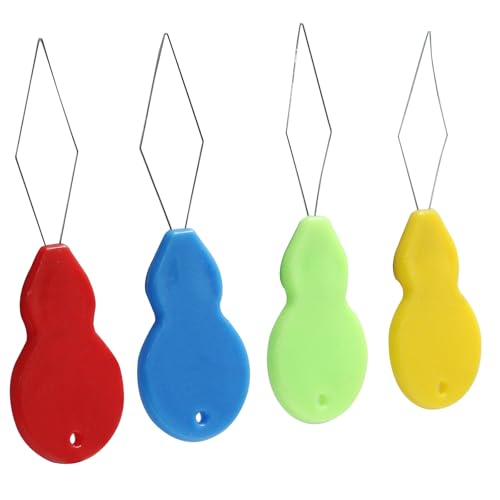 Coufce 20 Packs Blue/Green/Red/Yellow Mini Needle Threader - color: Blue, Green, Red, Yellow