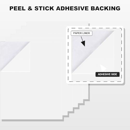 Self Adhesive Felt Sheets, 6PCS 13.4"x10.8" 2mm Thick White - color: White