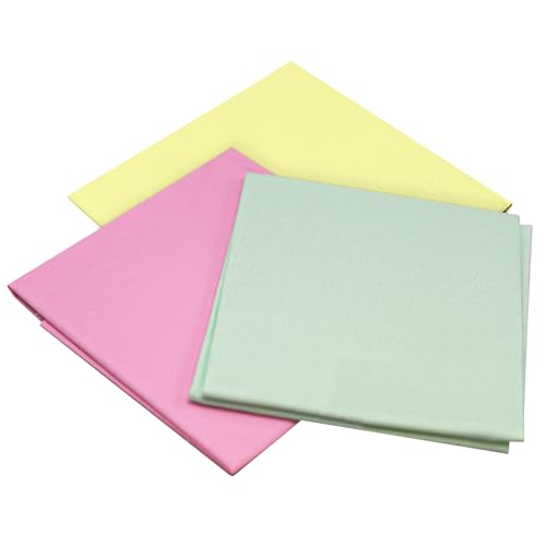 3 Pieces 18 x 21 Inches Cotton Fabric Precut Quilting Fabric Bundles Solid Colors Layer Cakes Quilt Material for DIY Craft Sewing Embroidery (Yellow Pink Light Green) - color: Yellow Pink Light Green