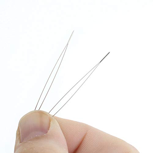 The Beadsmith Big Eye Beading Needles, 2.125 inches, 4 per Card, Sharp Points, Use for General Sewing, Weaving and Embroidery, Very Easy to Thread - size: 2.13" Long - 4 Needles