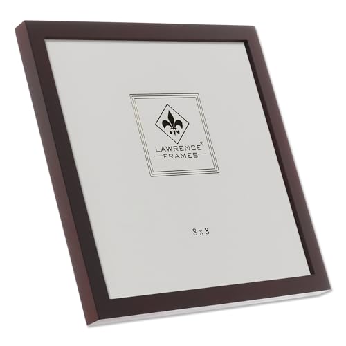 Lawrence Frames 755988 Espresso Wood Picture Frame, 8x8, Dark Walnut - color: Dark Walnut, size: 8x8