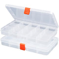 Moon Magpie 4PACK Extra Thick Bead Organizers, Mini Clear Plastic Storage Box Craft Containers for Nail jewelry rhinestones DIY Supply Case - size: 4P-MovableGrid