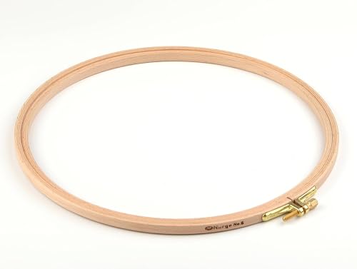 Nurge 3 Pcs 9 Inch Premium Beech Wood Gold Clasp Embroidery Hoop 8mm/0.3" Thickness (250mm = 9.84'' ~Approx 9") (3 Pcs * 9") - style: 3 Pcs * 9"