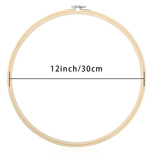 Caydo 12 Pieces 12 Inch Embroidery Hoops Wooden Round Adjustable Circle - style: 12 Inch