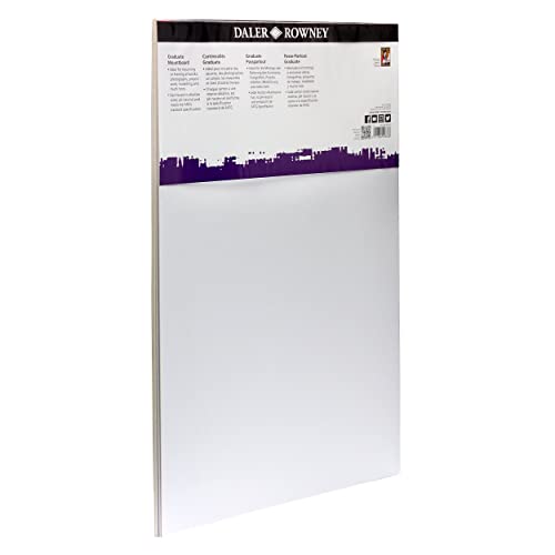 Daler-Rowney Graduate Cream Core A2 Mountboard Pack, 5 x Ice White Smooth Surface, 1.25mm Thick, Ideal for Student Artists - size: A2, style: A2 MOUNTBOARD 5 PACK ICE WHITE