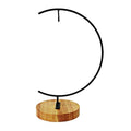 YY YEARCHY 11-inch Ornament Display Stand with Wooden Base Metal Hook Tabletop Holder for Hanging Glass Globe Ball Gifts(1, Black) - color: Black