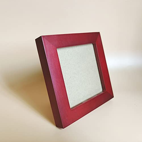 4x4 Picture Frames RED Solid Wood Frame, Plastic Panel (Film Needs to be Removed) Table or Wall.Front Window Opening 3.5x3.5 inch. - color: Red, size: 4x4