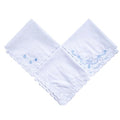 MileyMarla Ladies Embroidery Cotton White Handkerchiefs Lace Wedding Hankies - color: F01-3pcs
