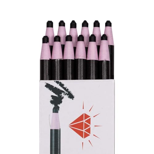 HOMSSEM 12-Pack Multi-Surface China Marker & Peel Off Grease Pens -Black - color: Black