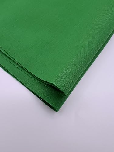 EOVEA - Cotton Polyester Fabric by The Yard – 60" Wide Broadcloth Fabric, Soft, Lightweight & Breathable Material for Lining, Curtains, Bedding, Skirts, Sewing Projects (Kelly Green, 1 Yard) - color: Kelly Green, size: 1 Yard