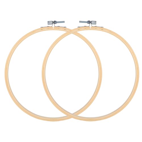 Ptwola 2 Pack 7.87 Inch Wood Embroidery Hoop 20CM Cross Stitch Hoops Ring