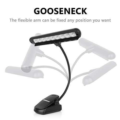 Music Stand Light,Clip On Piano Lights 9 LED Orchestra Light Book Lamp Musician Lamp,Fully Adjustable No Flicker for Piano, Orchestra,Book Reading, Mixing Table, DJ, Craft Work