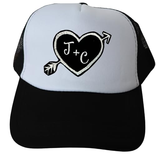 Custom Felt Heart with Arrow Iron-On Patch - with Your Initials - (1 Patch)