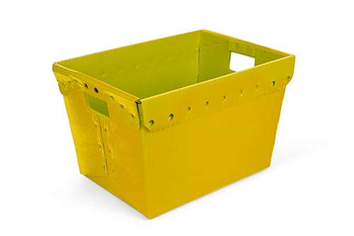 18x13x12" (3 Pack) Space Age Handled Storage Mail Tote, Yellow - color: Yellow