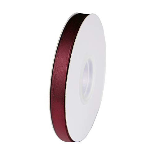 ITIsparkle 3/8" Inch Double Faced Satin Ribbon 50 Yards-Roll Set for Gift Wrapping Scrap Books Party Favor Hair Braids Baby Shower Decoration Floral Arrangement Craft Supplies, Burgundy 277# Ribbon - color: Burgundy