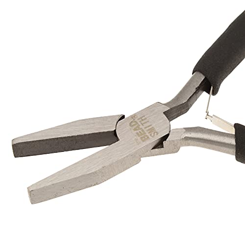 The Beadsmith Color-ID Flat Nose Plier – 5 inches (127mm) – Red Comfort Grip Handle – Polished Steel Head and Double-Leaf Spring - Tool for Jewelry Making - size: Flat Nose - 5 Inches